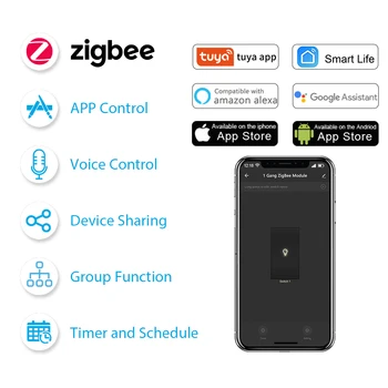 Tuya Smart Gyvenimo ZigBee 3.0 Mini Relės Modulis 16A Šviesos Jungiklis Prietaisas Veikia su 