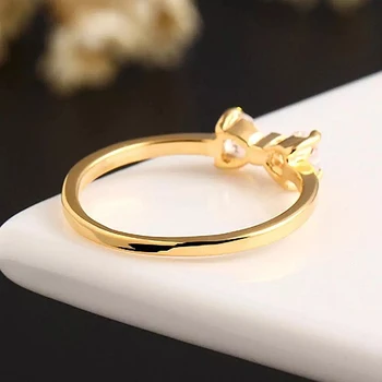 Naujas Elegantiškas žiedai lankas crystal moterims piršto sužadėtuvių žiedai moterims naujos šalies žiedo dydis 9 aukso Lydinio vestuvinis žiedas papuošalai