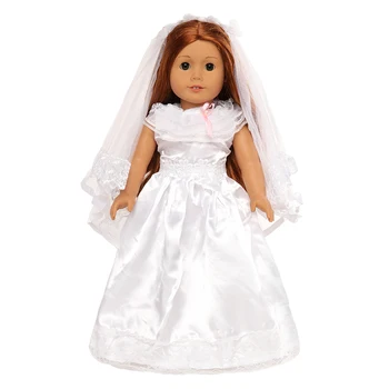 Naujas Atvykti Mados Rankų darbo, Vaikų Žaislai, Lėlės Priedai Lėlės Drabužius Balto Vestuvių Suknelės 43cm Mūsų Kartos Lėlės 