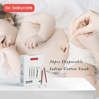 BC Babycare 36pcs/box Vienkartiniai Jodo Medvilnės Stick Tamponu Kūdikių Suaugusiųjų Lauko Antibakterinis Pagalbos Tamponu Valymo Sveikatos Priemonė