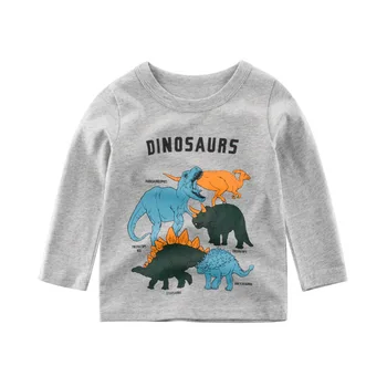 Vaikams, Drabužiai Ilgomis Rankovėmis Mergaitėms Berniukai Tee Vatos Pagaliukai Drabužius Animacinių Filmų T Shirt Spausdinti Dinozaurų Vaikams, Vaikiška Baby Naujas 2021