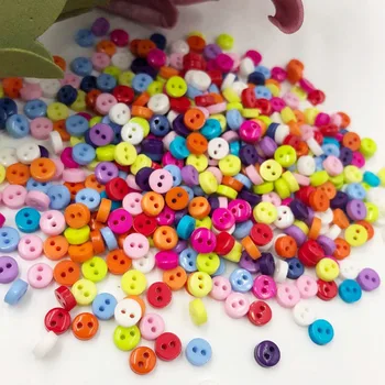 100vnt 6mm mini dervos mygtukai vaiko drabužių siuvimo reikmenys maišyti spalvas dvi skyles 
