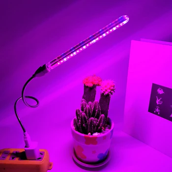 10W LED Grow Light USB Raudona & Mėlyna Hydroponic Augalų Auginimo Šviesos Juostą Darbalaukyje Augalų, Gėlių Auginimas su Pratęsimas Linija