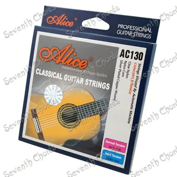 2 Komplektai Alice AC130-H Klasikinės Gitaros Stygos 1-oji-6-oji(0285-044) sidabruotas Vario Lydinio Žaizdos Aišku, Nailono Stygų Rinkinys