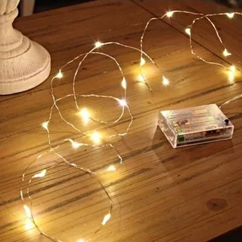 2 Vnt LED String Žibintai, Fėja, Kalėdų LED String Žibintai su baterijomis, Vestuvių Namų Šaliai Dekoro 2 Metrų