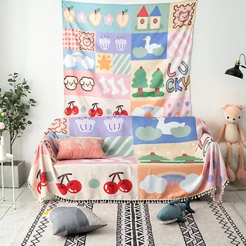 Animacinių filmų kawaii antklodė kambarį šiuolaikinės apdailos mielas sofa rankšluosčiu vaikas Anime, antklodė, lovos, sofa padengti pagalvėlė lova skleisti