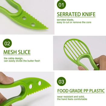 Avokado slicer Tarka, daržovių Daugiafunkcinis Vaisių Skustukas Plastikiniai Virtuvės Peilis Daržovių Įrankiai, virtuvės reikmenys