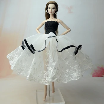 Baltos Spalvos Nėrinių Mados Lėlės Drabužius Barbie Lėlės Vestuves Suknelė Barbie Lėlių Ribotos Kolekcijos Rankų Darbo Suknelės