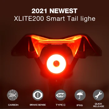 Enfitnix Naujas Xlite200 Smart Uodegos Šviesos Automatinis Stabdys Galinis Žibintas Anglies Pluoštas Lengvas Ultra Ryškus Led Įspėjamieji Šviesos Naktį