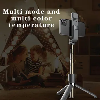 FGCLSY Aukštos kokybės Aliuminio lydinio, Bluetooth Selfie Stick Ištraukiamas trikojis Monopodzie su LED užpildyti šviesos, skirtų 
