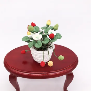 Kawaii Dirbtinis 1/12 Lėlių Gėlių Miniatiūriniai Išskirtinį Žaliųjų Augalų Ornamentais Dekoruoti 2020 Vėliau Kaip Lėlės Namas Priedai