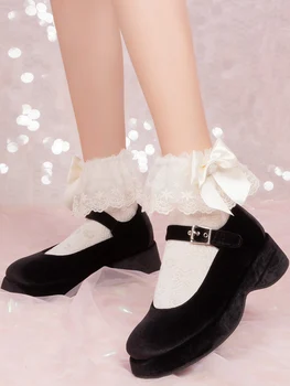 Kojinės Kilnus Originalus ventiliatorius hua Svajonė Lengvata Meno Lolita Gražus Nėrinių Lankas Nagų Kojinės Moterims kawaii Lolita kojinės moterims juokingas kojines