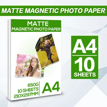 Labelwell A4 10Sheets Matinis Magnetinio Foto Popierius, Lipnus popierius, Šaldytuvo Magnetų Įklija, Rašalinis spausdintuvas 