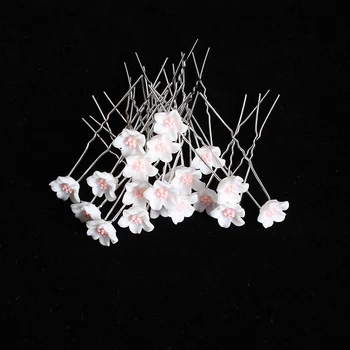 Medel papuošalai gėlių staigius vestuvių kristalų gėlių staigius U-formos staigius nuotakos šukuosena 20 vienetų vienoje pakuotėje didmeninės