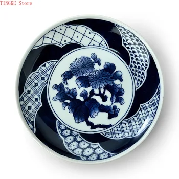 Mėlynos ir Baltos spalvos Porceliano Indai Kaulų Plokštelės 8 Colių Plokštės Japonijos ir korėjos Kūrybos Indai Restoranas Hot Pot Klubas