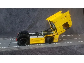 NAUJAS 2021 Technologijų kūrimo bloką SS Scania sunkvežimio priekaba savivartis surinkti žaislą modelis berniukas Kalėdų dovana automobilio priekinis keltuvas