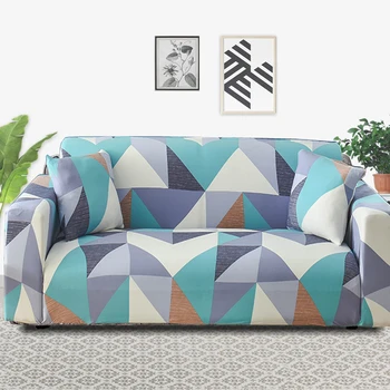 Naujų spalvų geometrinių sofa cover spandex už kambarį elastinga medžiaga dukart sėdynės sofa loveseat kėdžių užvalkalai, sofos apima