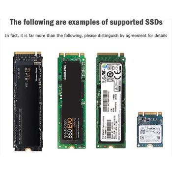 NVME SATA Dual Protokolo USB 3.1 M. 2 Raktas-B-M Adapteris 10Gbps USB3.1 Gen 2 Konverteris Kortelę NVME 2230 2242 2260 2280 SSD