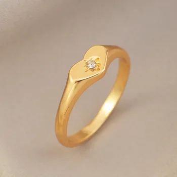 Populiarus Geometrinis Metalo Žiedas Moterų Mados Paprastas Aukso Meilės Širdyje, Star Asterism Vestuvių Piršto Žiedai, Papuošalai Mergaitėms