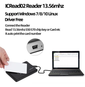 RDA Reader USB Prievado EM4100 TK4100 125khz ID IC 13.56 mhz S50 S70 Bekontaktis Kortelės Palaikymas Langą Linux