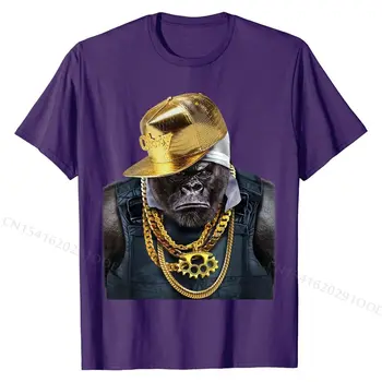 T-Shirt, Reperis Gorila Aukso Grandinės ir Bžūp, Hip-Hop Stiliaus Vėliau kaip vyriški T Medvilnės Marškinėliai Topai Marškinėliai Grupė