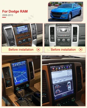 Tesla Stiliaus Vertikalus Ekranas Dodge RAM 1500 2500 2008+ Android 9 Vaizdo Grotuvas GPS Navigaciją Auto Audio Stereo Radijo Imtuvas