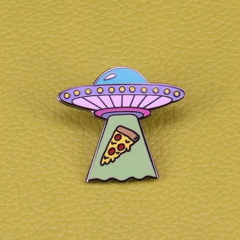 UFO emalio pin mielas pica sagė erdvės visatos ženklelis išorinis erdvėlaivis smeigtukai Astronomijos meilužio dovana