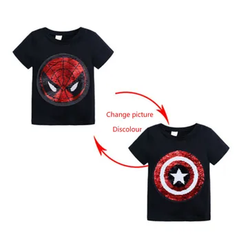 Vaikai, Kūdikis, Berniukas, Mergaitė, trumpomis Rankovėmis T-shirt Magija China Grįžtamasis Superherojus Kapitonas Amerika 