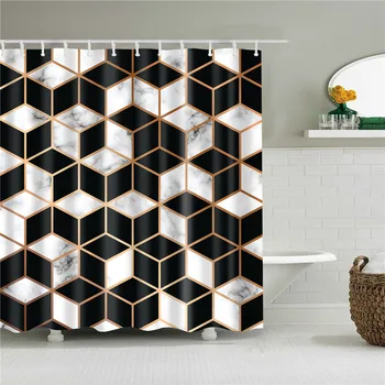 Vonios kambarys Dekoratyvinis Geometrinis Dušo Užuolaidos Vonios Užuolaidų Geometrijos Frabic Vandeniui Poliesterio Namų Tekstilės su Kabliukais