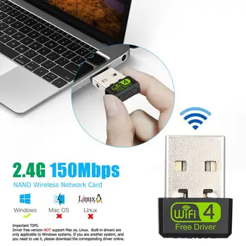 WD-1513B 2.4 G Bevielio USB WiFi Adapteris, Tinklo Nešiojamų Remti CD-nemokamas Montavimas Vairuotojo LAN Kortelės 150Mbps 802.11 n/g/b, Lan
