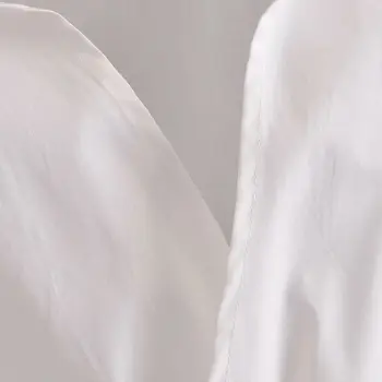 ZA 2021 m. pavasarį Moterys mados Baltos Palaidinės Mujer ilgomis Rankovėmis, Kaklaraištis-string seksualus Bamba susiduria viršuje Lady atvartas Pasėlių trumpi marškinėliai Femme