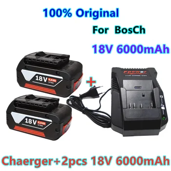 įkroviklio Bosch gręžimo staklės, 18 V, 6000 mAh, Li-Ion baterija BAT609, BAT609G, BAT618, BAT618G, BAT614, 2607336236+kroviklis