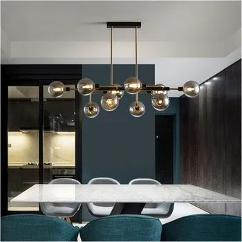 Šiaurės stiklo burbulas šviestuvo LED industrial stiliaus lempa, Valgomasis kambarys, Virtuvė, Šviesos Armatūra Namų Dekoro flush liustra