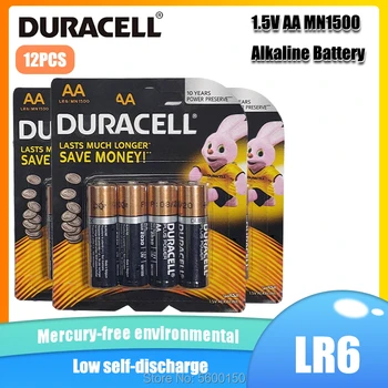 12PCS Originalus DURACELL 1,5 V AA Šarminės Baterijos LR6 elektroninių termometrų, žaislai, nuotolinio valdymo Sausas Pirminės Baterijos