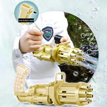 2-in-1 Elektros Burbulas Mašina Saugus Burbulas-kulkosvaidis Žaislai Berniukas Mergaičių Vasaros Magija Burbulas Šalies Žaislai Golden Juoda