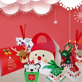 5vnt Kraftpopieris Linksmų Kalėdų Dovanų Pakavimo Dėžutes, Saldainių Krepšiai, Vaikų Vestuvės Džiaugtis Pakuotės, Dėžutės Kalėdos Navidad Noel Navidad