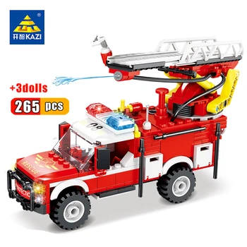 KAZI City ugniagesių Sunkvežimis Serijos Blokai Gaisro Plokštumos Gelbėjimo Vandens Purškimo Miškų Gaisrų Gaisrininkai Automobilį Švietimo Žaislai 