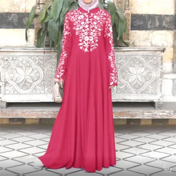 Moteris Musulmonų Suknelė Kaftan Arabų Jilbab Abaja Dubajus Islamo Nėrinių Susiuvimo Maxi Suknelė Vestidos Largos Eid Mubarakas Europos Drabužiai