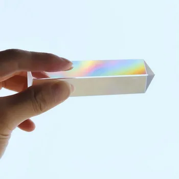 Optinis Stiklas Stačiu Kampu Atspindintis Trikampė Prizmė Mokymo Šviesos Spektras Vaivorykštės Prism Nuotrauka Lūžio Veidrodis