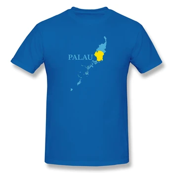 Palau respublika Beluu Er A Belau Žemėlapis, Vėliava Vyrų Pagrindinio trumpomis Rankovėmis T-Shirt Juokinga R282 Viršuje tee Dydis Eur