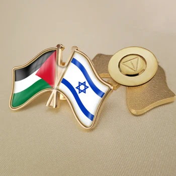 Palestina ir Izraelis Kirto Dviguba Draugystė Šaligatvio Atvartas Smeigtukai Sagė Ženkliukai