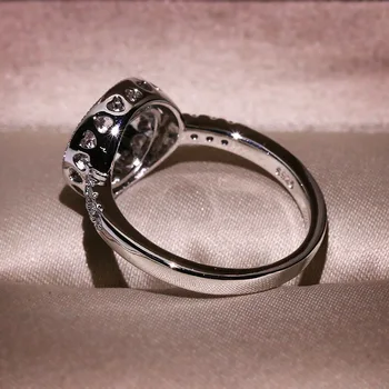 Prabanga Puikus Turas Cirkonis Žiedas Sidabro AAAA Kristalų Inkrustacijos Vestuvinį Žiedą, Moterų Papuošalai, Vestuvių Nuotaka Paprasta Papuošalai