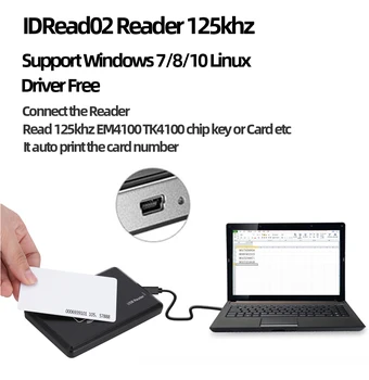 RDA Reader USB Prievado EM4100 TK4100 125khz ID IC 13.56 mhz S50 S70 Bekontaktis Kortelės Palaikymas Langą Linux