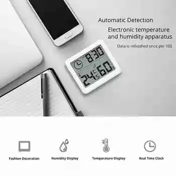 Skaitmeninis Termometras Elektroninis Laikrodis Skaitmeninis Pažangiųjų Skaitiklių LCD Patalpų Temperatūros Termometras Drėgmėmačiu Skaitmeninis Drėgmės K3M6