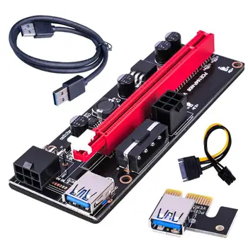 1pc 60cm VER009 USB 3.0 PCI-E Riser VER 009S Express 1X 4x 8x 16x Extender Pcie Riser Kortelės Adapteris SATA 15pin 6 Pin Maitinimo