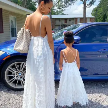 2021 Mama ir Dukra Suknelė Šeimos Atitikimo Komplektus Akių Princesė Suknelė Drabužius Šeimos Atrodyti Motina Dukra Suknelės