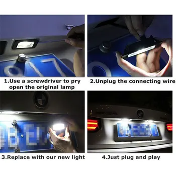 2VNT 18 Automobilį, LED Klaidų Licenciją Plokštelės Šviesos Žibintas, Skirtas Audi A3 A4 A6 A8 B6 B7 Q7 Auto Signalas Priedai, Įrankiai Dropshipping