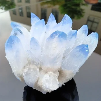 400gHigh Kokybės Natūralių Kristalų Kvarco Akmenų Sankaupos, Mėlyna Balta Phantom Krito Akmens Gydomąsias