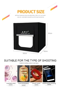 60*60cm LED Foto Studija šviesos palapinėje Softbox Fotografavimo Šviesos Palapinėje Soft Box + Nešiojamas Krepšys + AC Adapteris, skirtas Papuošalai, Žaislai Shoting