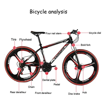 Aliuminio lydinys kalnų dviratis 26 colių suaugusiųjų dviračių 21/24/27/30 greitis dual diskiniai stabdžiai kalnų dviratis su smūgio absorbcija dviračių